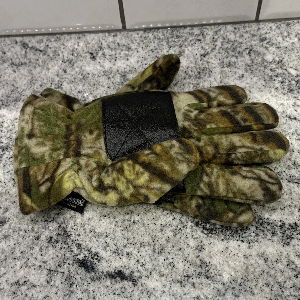 Dark‎ Green Camouflage Thermal Windproof Gloves Camo Size M NEW Hunting Winter